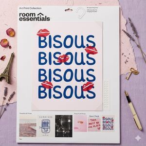 Pucker Up, Paris! Chic 6-Piece "Bisous Bisous" Art Print Set